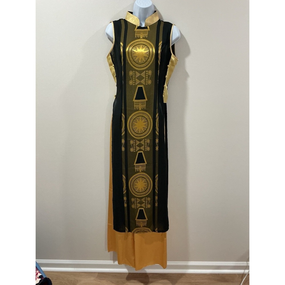 Kim Kai Ao Dai Vietnamese Dress With Pants Size L Oriental 100% Silk Traditional